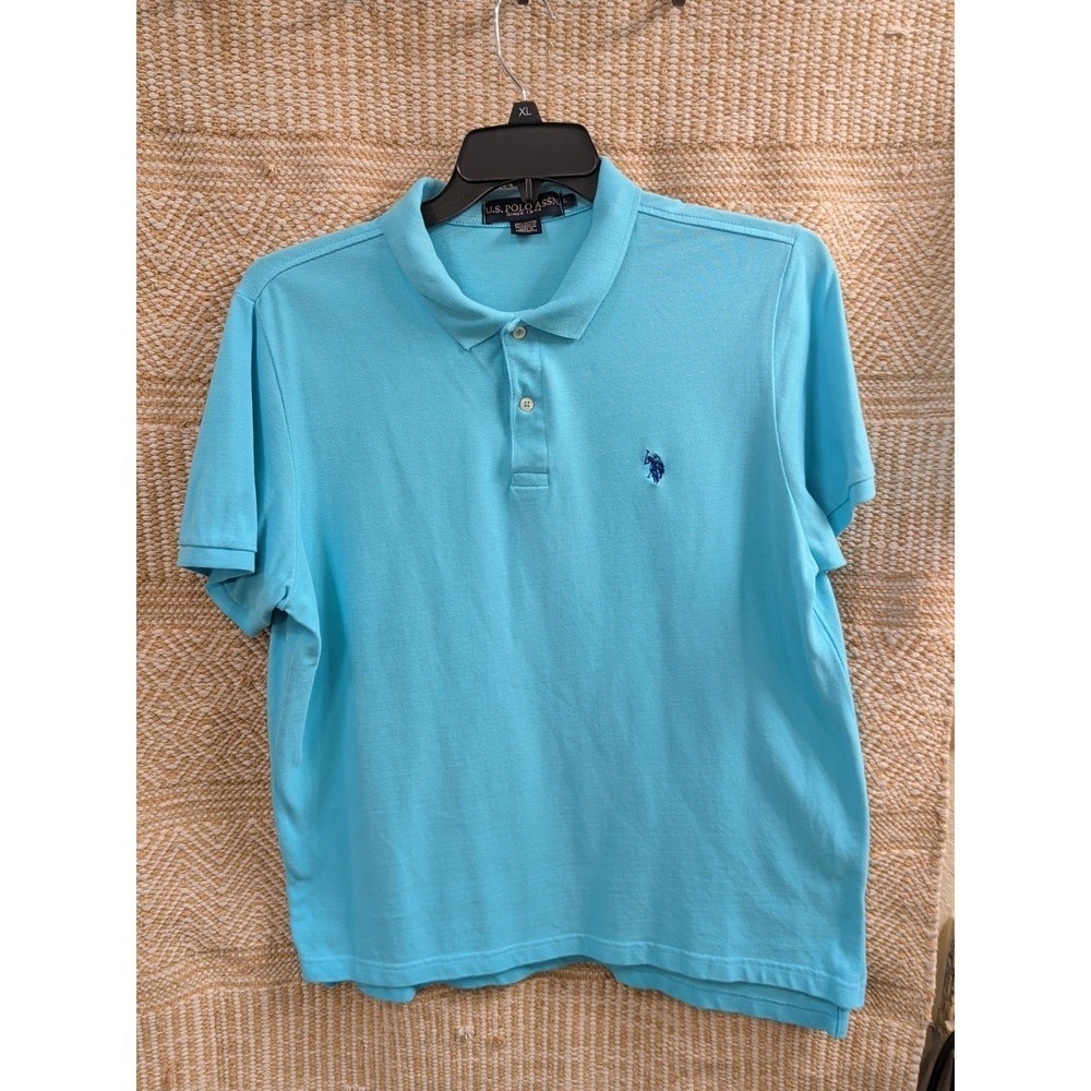 Polo Ralph Lauren Mens Size L  Classic Fit Polo Golf Shirt Cyan Teal 100% Cotton